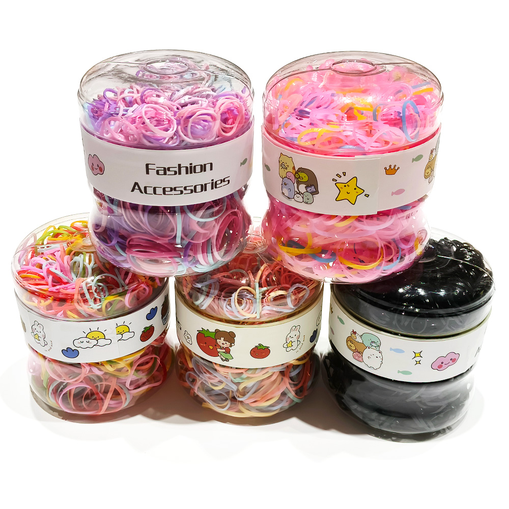 Burger Bucket Children High Elastic Elastic Band Hair Band Girls Baby Canned Disposable Rubber Band Tie Hair Cord Rubber Band Hair Accessories Wholesale Specification drawing