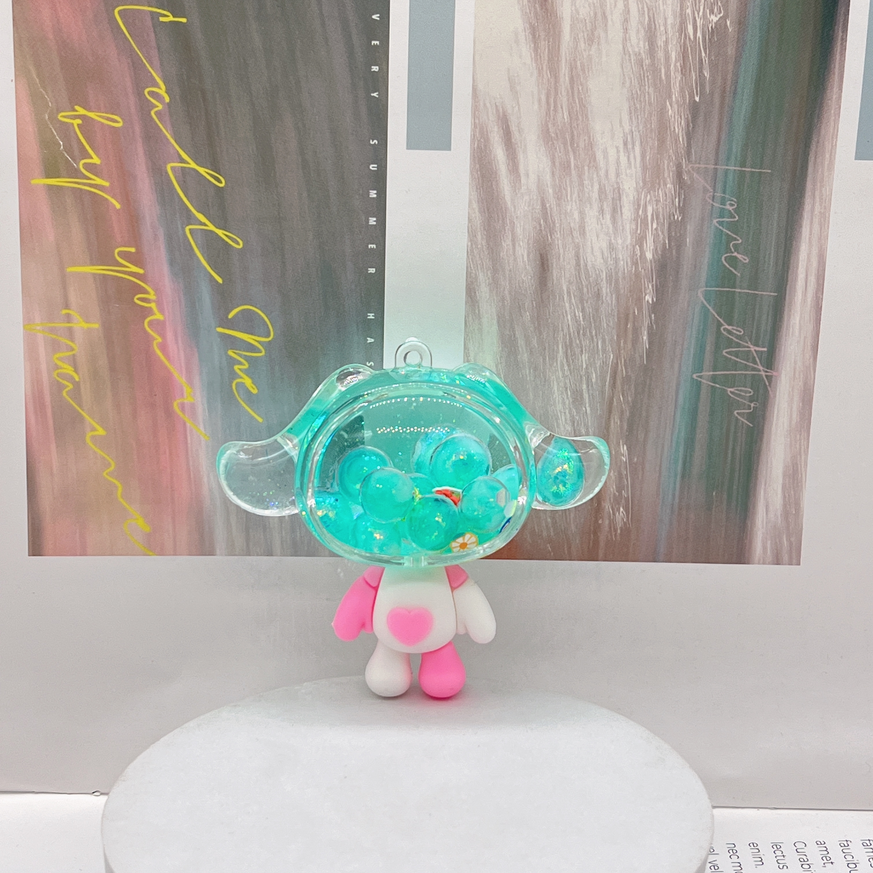 Creative Acrylic Into Oil Quicksand Bottle Luminous Pvc Figure Acrylic Accessories Pendant Wholesale Application Scenario