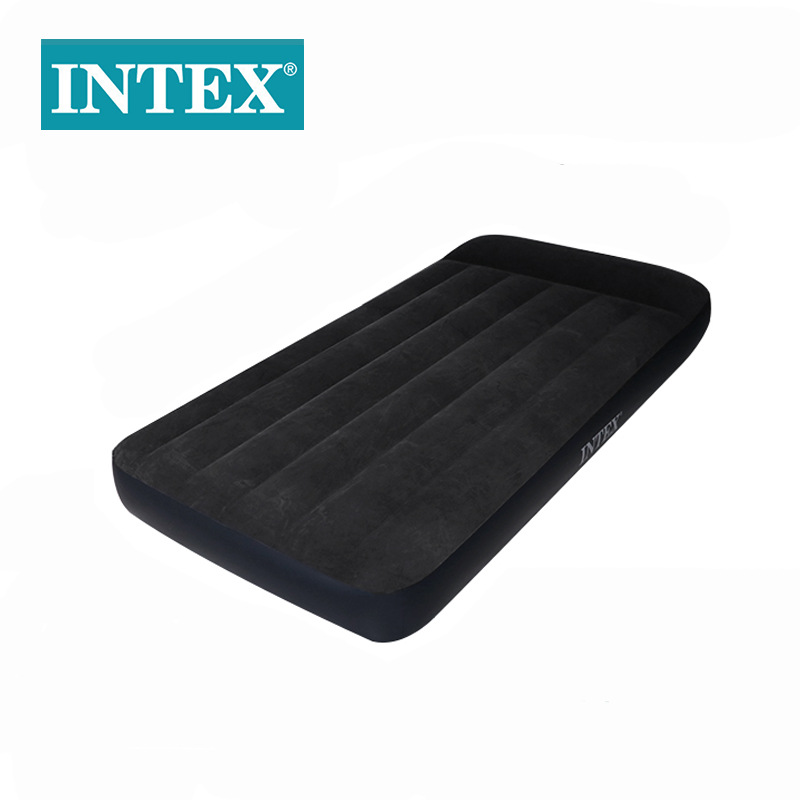 INTEX66127黑白USB内置枕头电泵单层单人线拉空气床植绒充气床垫详情图3