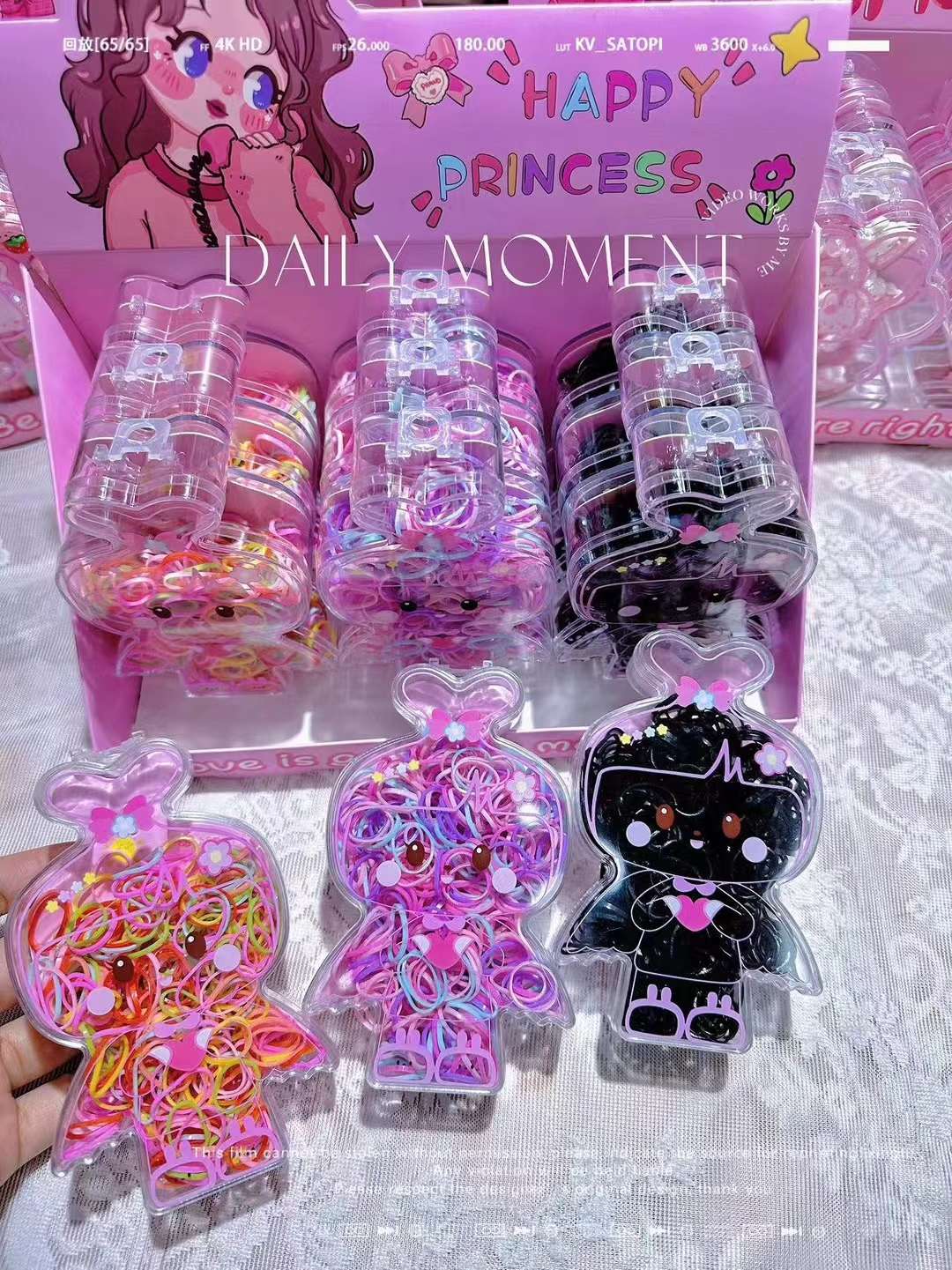 新款韩版皮筋女童 中小学生卡通盒装 详情图3