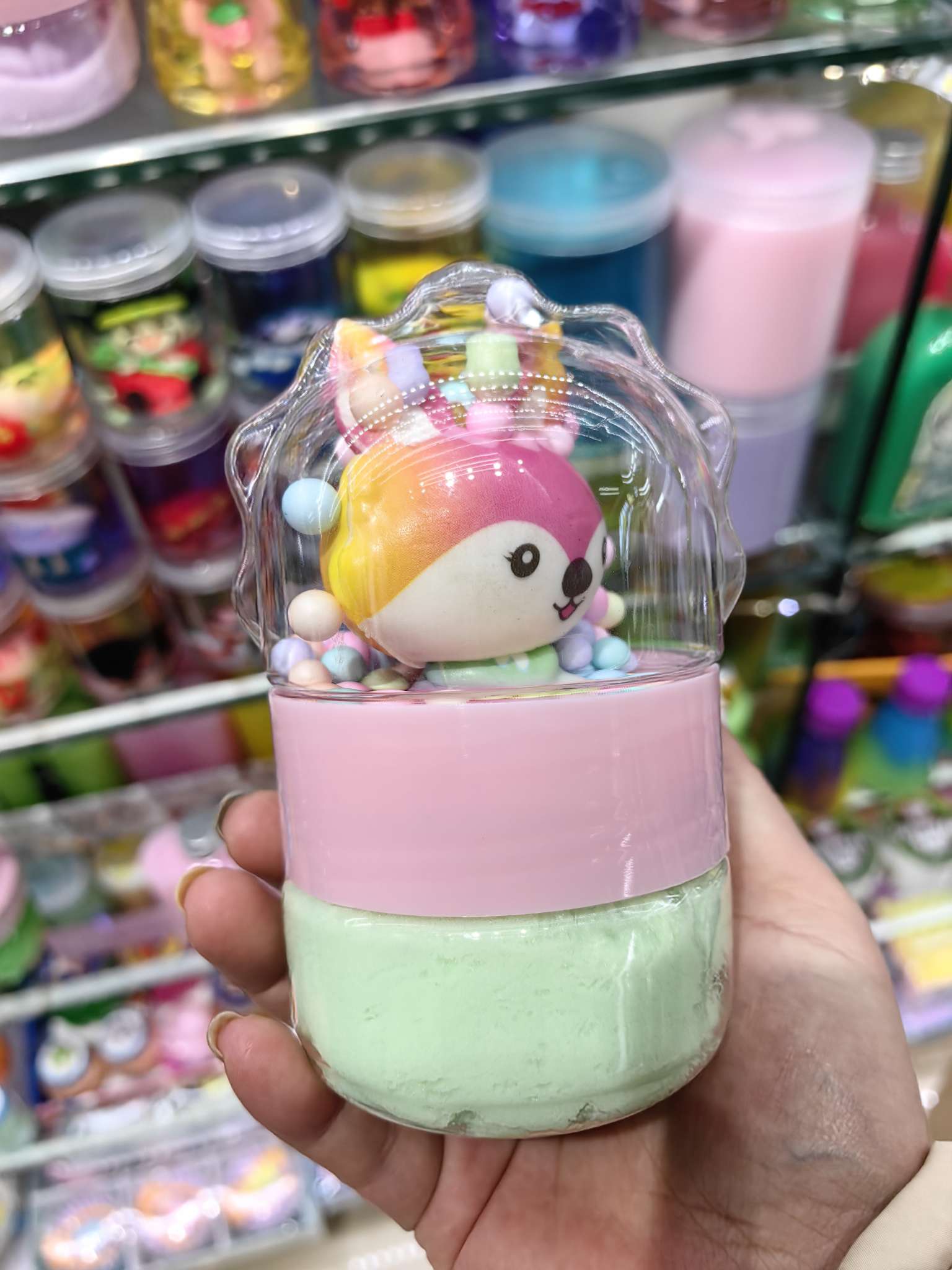 史莱姆欧标新品玩具泥狮子头胶囊杯