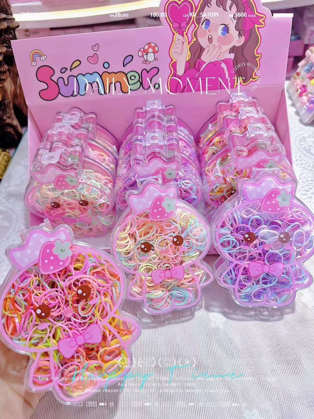 新款韩版皮筋女童 中小学生卡通盒装 详情图7