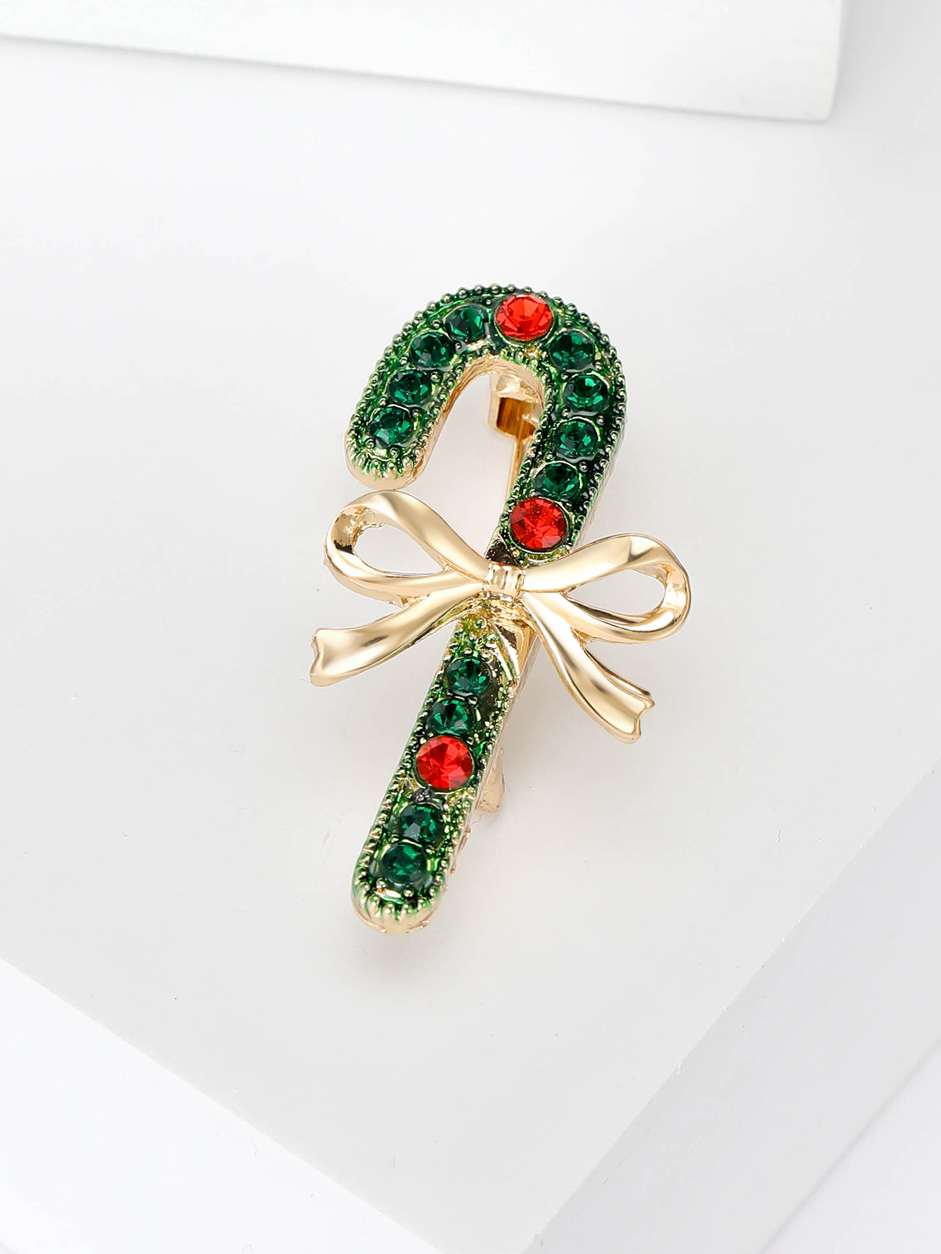Ziyang Accessories' 2023 new Chinese-style Christmas walking stick brooch, high-end women's personalized and fashionable corsage, elegant brooch, coat cardigan, and accessories are sold directly by the manufacturer Specification image