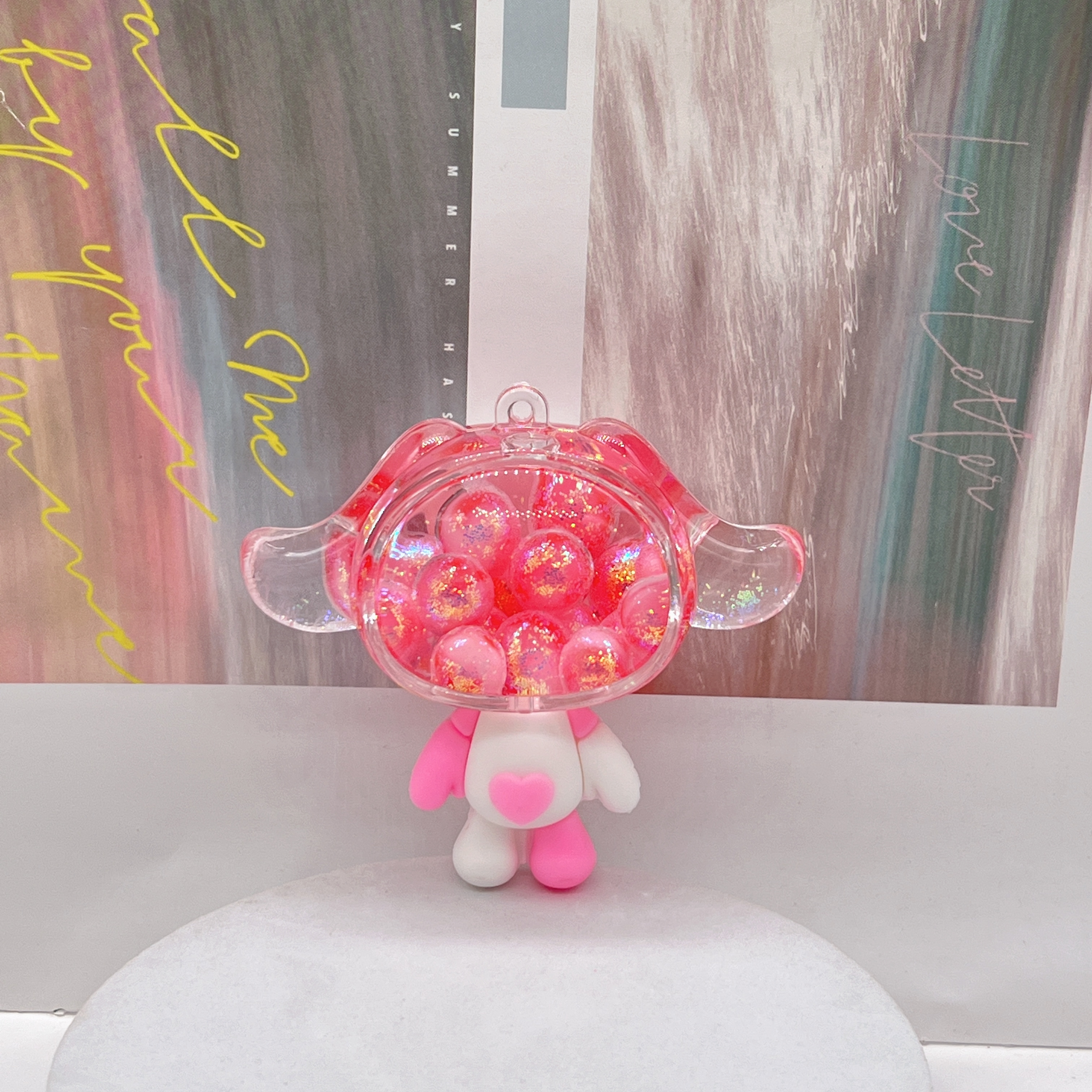 Creative Acrylic Into Oil Quicksand Bottle Luminous Pvc Figure Acrylic Accessories Pendant Wholesale Specification drawing