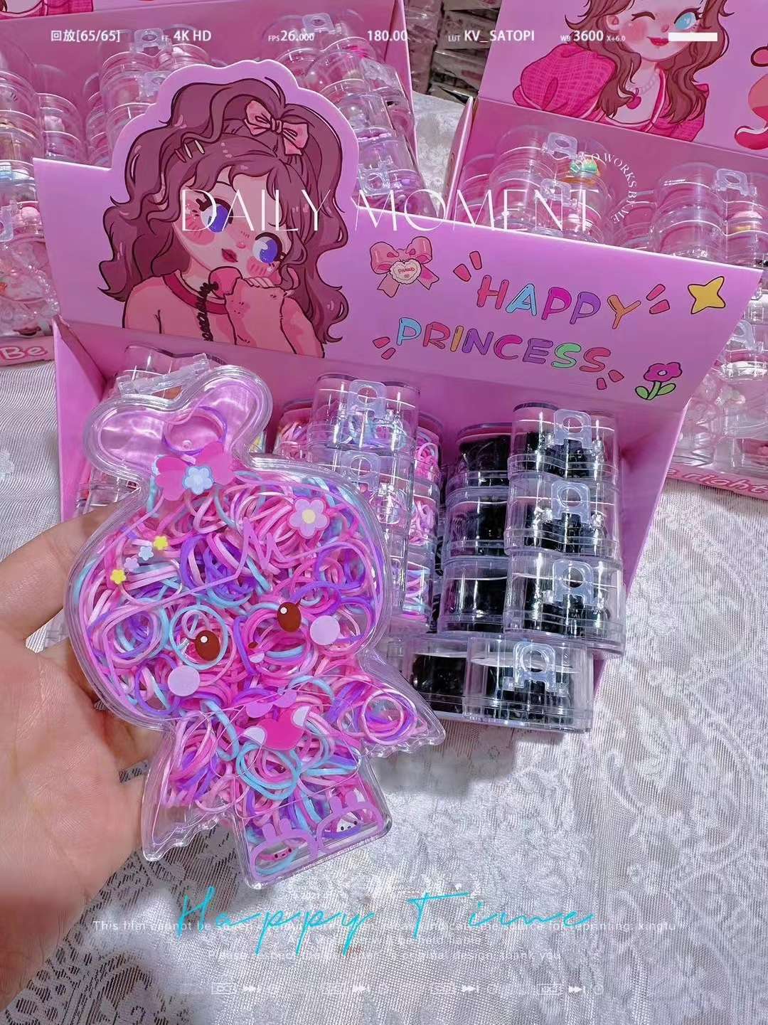 新款韩版皮筋女童 中小学生卡通盒装 详情图4