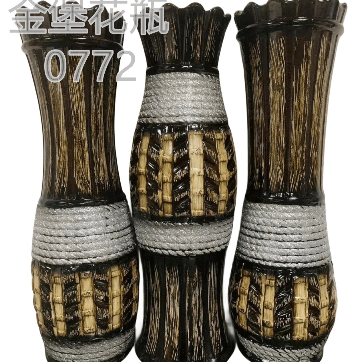 60cm ceramic vase, low-temperature painted European-style vase, home decoration item, living room decoration, simulated vase, 13 Golden castle vase