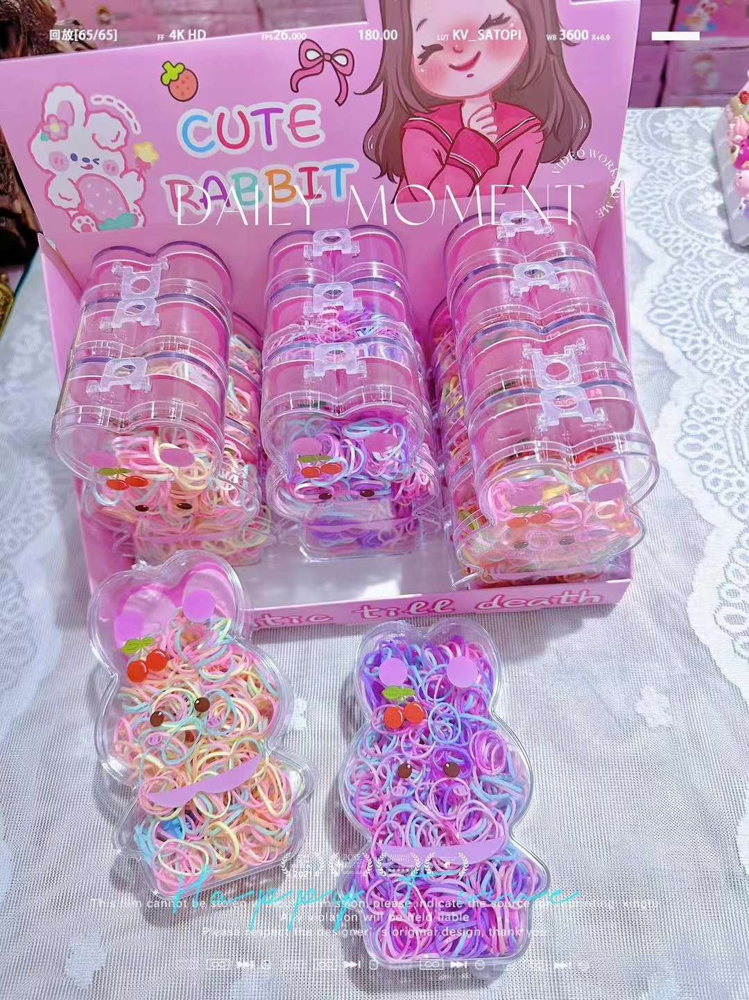 新款韩版皮筋女童 中小学生卡通盒装 详情图5