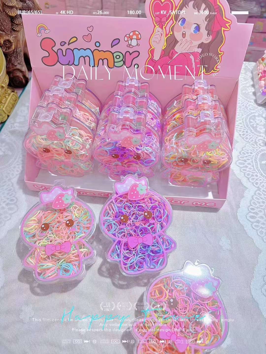 新款韩版皮筋女童 中小学生卡通盒装 详情图2