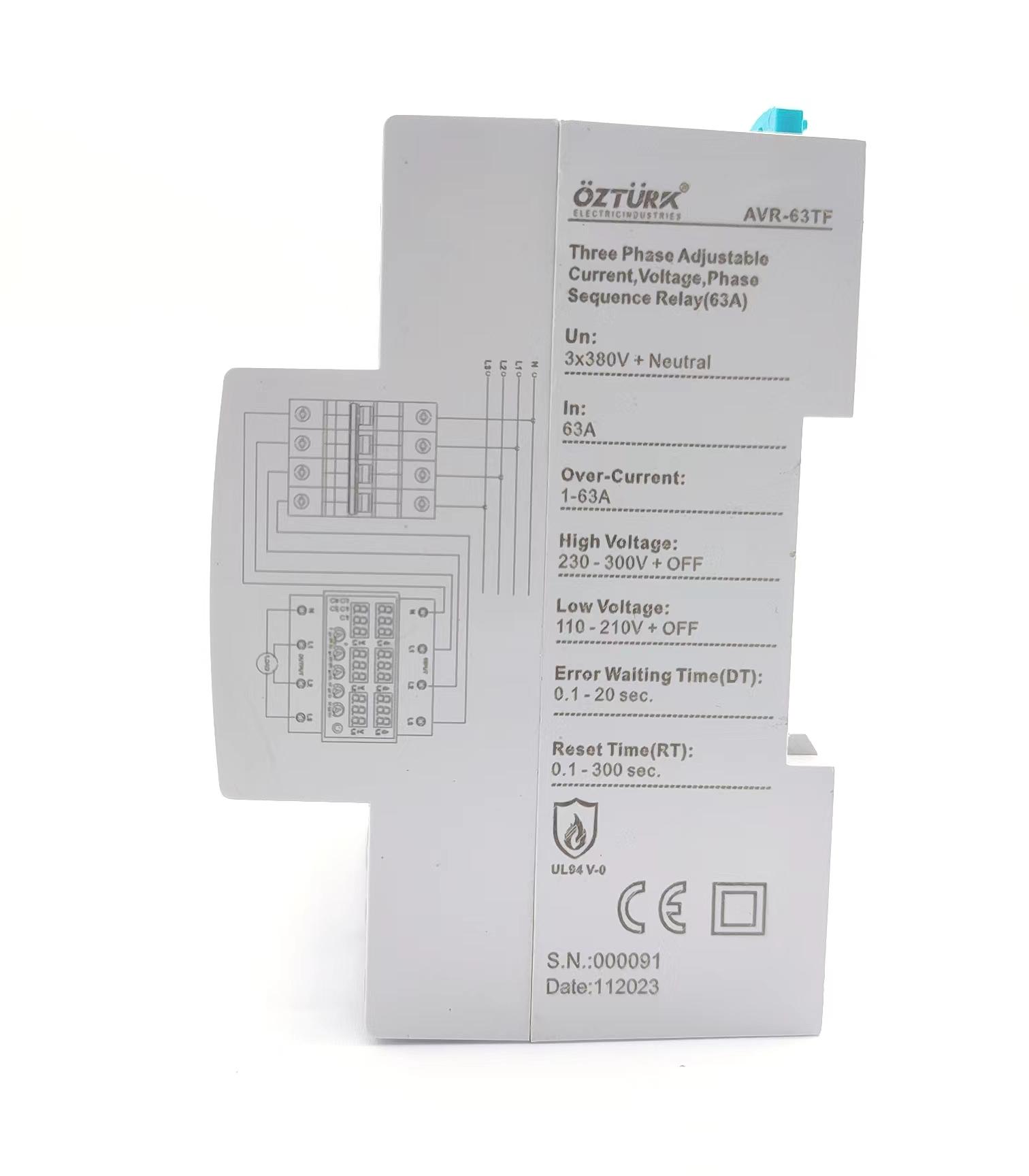 OZTURK adjustable current and voltage relay AVR-63TF details Picture