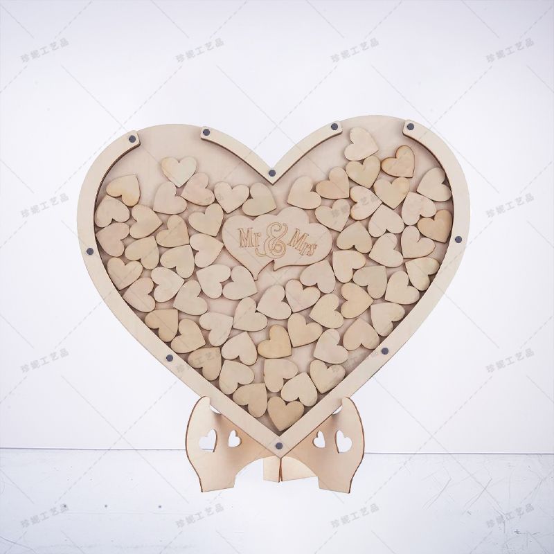 新款创意/木质爱心摆件/婚礼签到台/爱心摆件/婚庆派对装饰细节图