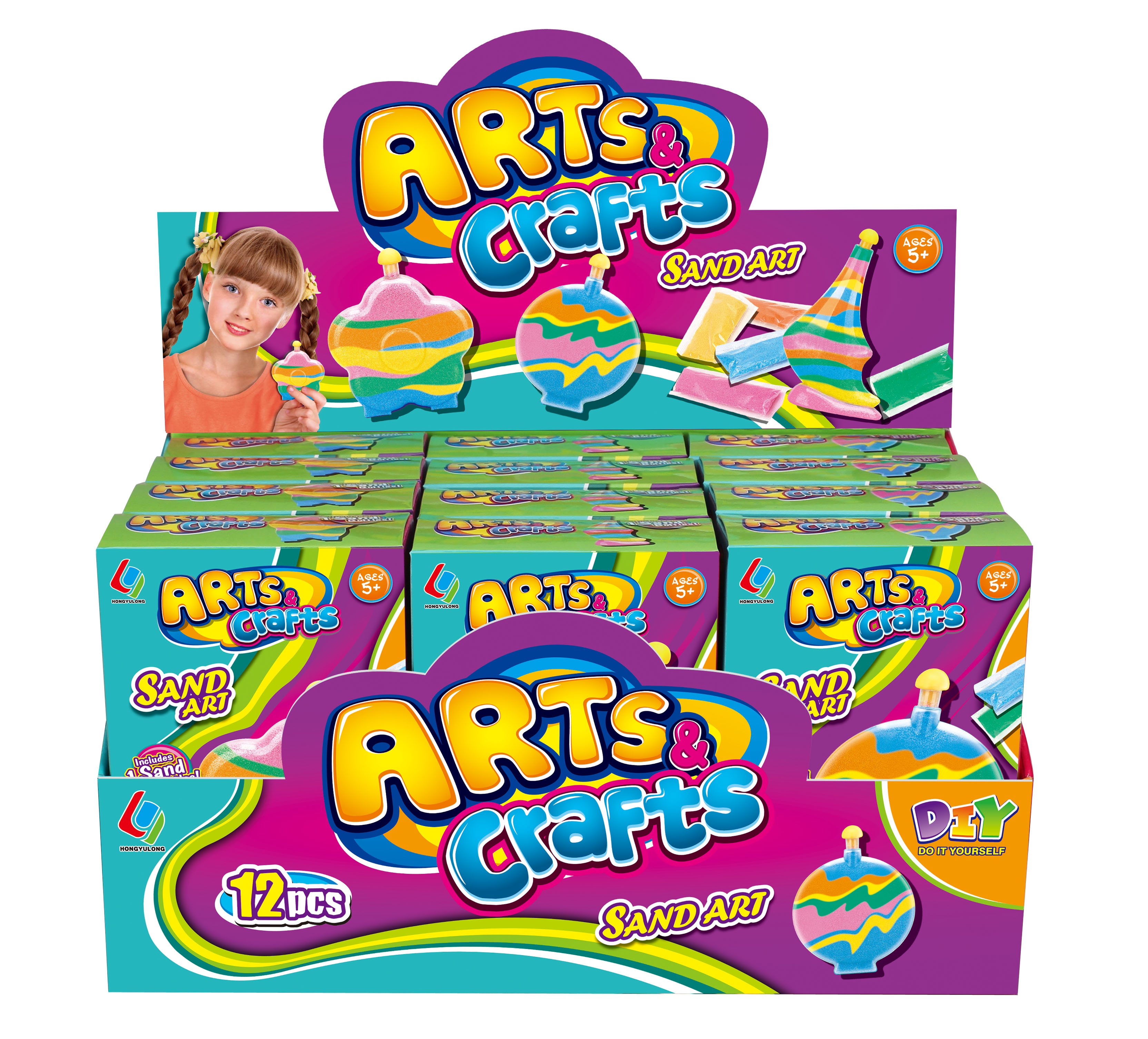 新款沙画瓶diy手工制作彩益智玩具儿童创意流沙许愿瓶批发