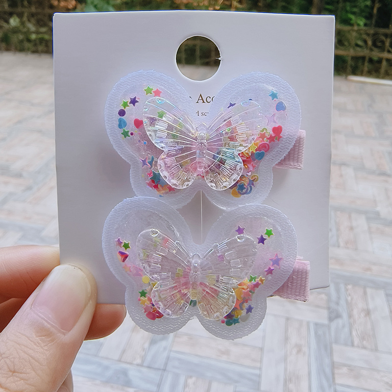Children's hair clips, sand butterfly hair clips, little girl butterfly hair clips, girls' hair accessories, sand hair clips Item Picture