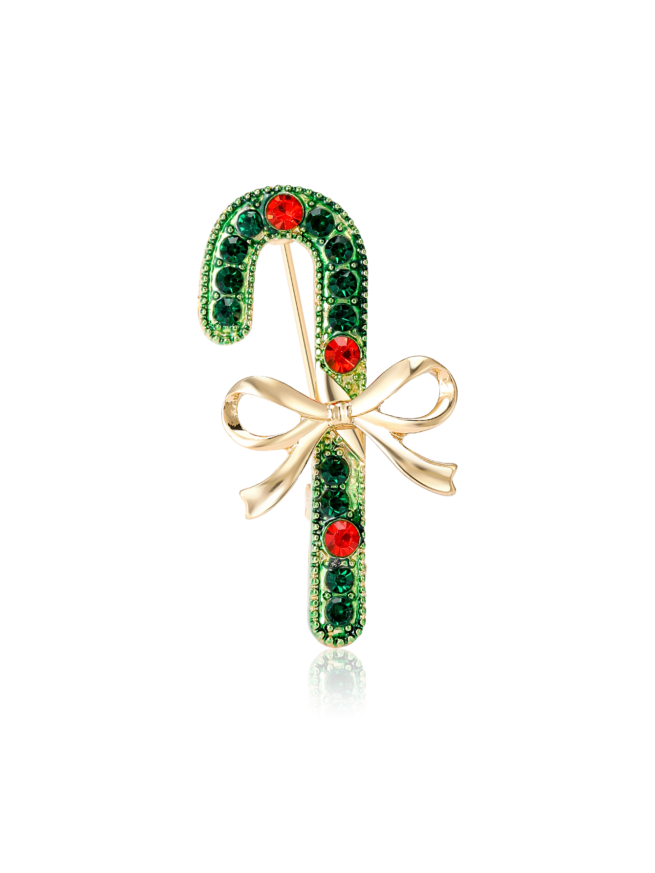 Ziyang Accessories' 2023 new Chinese-style Christmas walking stick brooch, high-end women's personalized and fashionable corsage, elegant brooch, coat cardigan, and accessories are sold directly by the manufacturer Item Picture