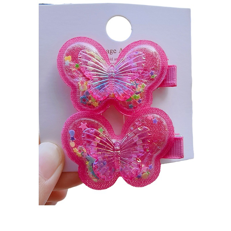 Children's hair clips, sand butterfly hair clips, little girl butterfly hair clips, girls' hair accessories, sand hair clips Application Scenario