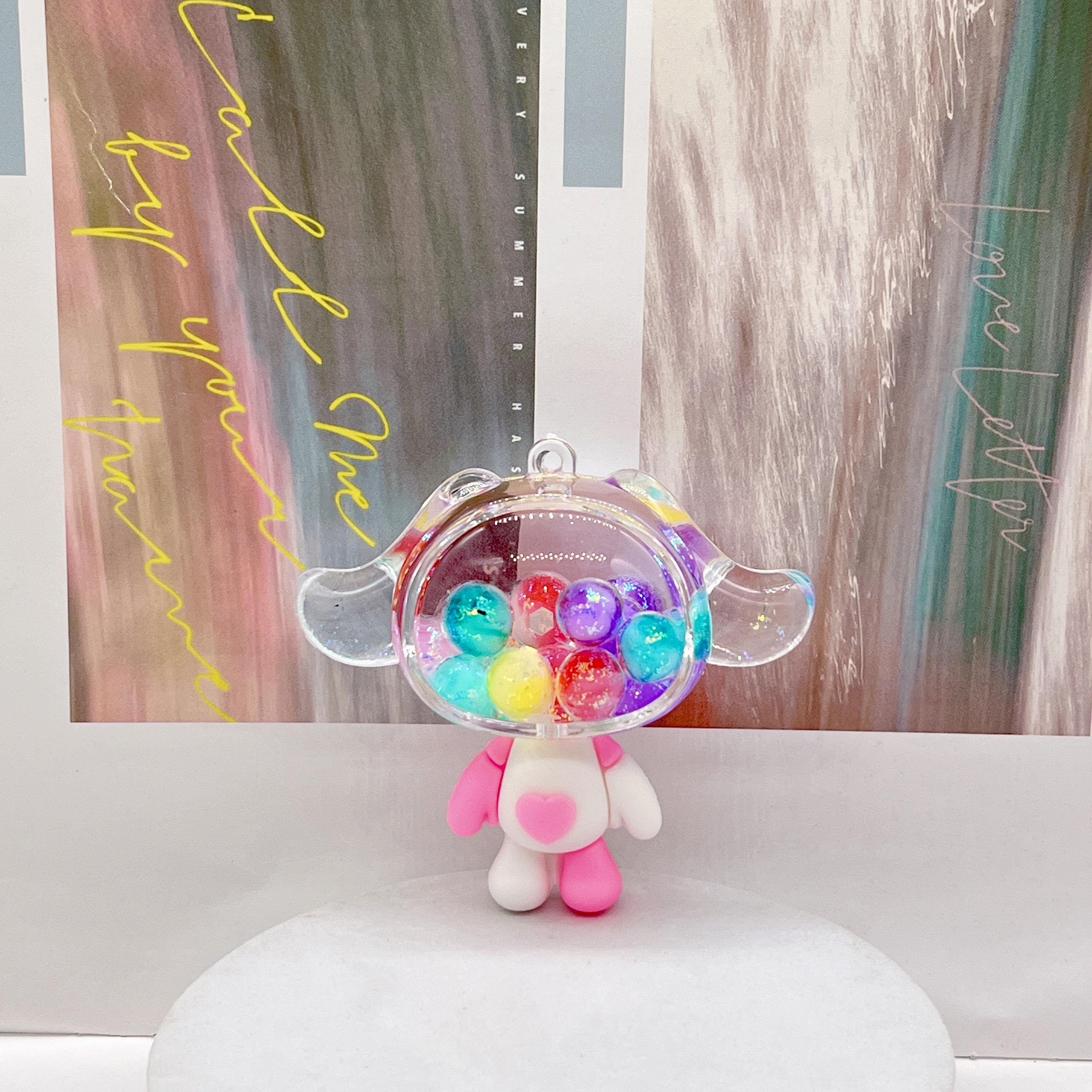 Creative Acrylic Into Oil Quicksand Bottle Luminous Pvc Figure Acrylic Accessories Pendant Wholesale details Picture