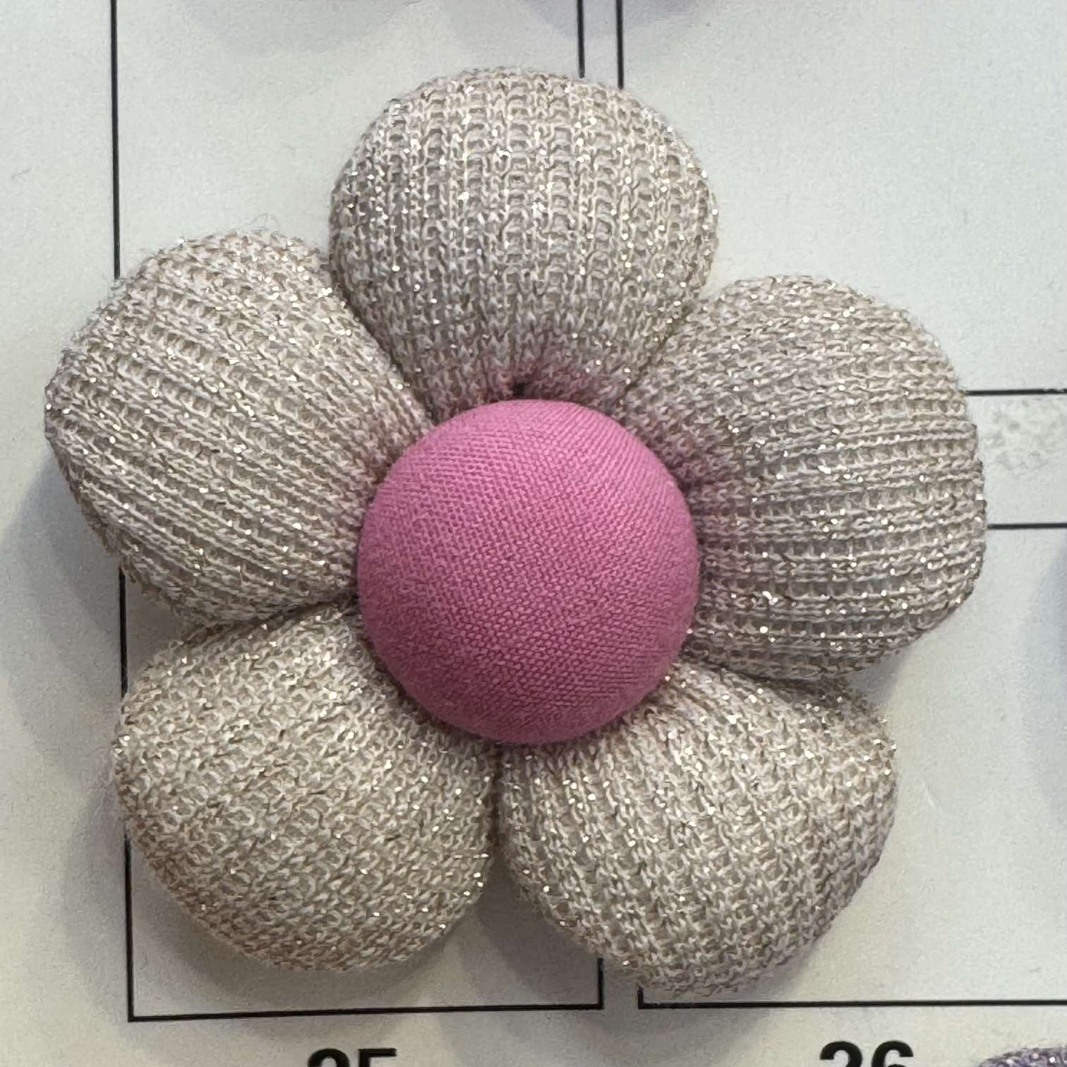 金丝小香风高档彩色布艺配件充棉五瓣花5.5公分详情图2