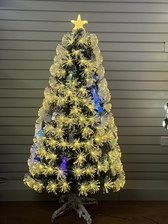 1.5米LED光纤薄雪暖灯小房子圣诞树