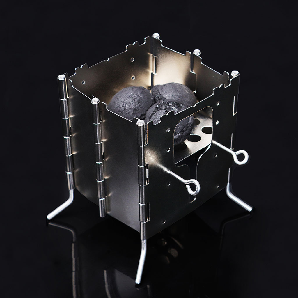 Multi-functional folding camping stove, wood-burning stove, multi-fuel anti-wind stove, outdoor picnic stove, camping stove details Picture