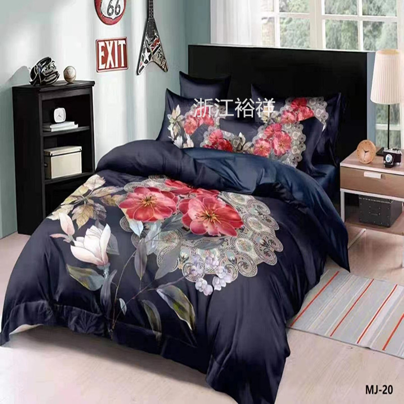 New Foreign Trade Grinding Four-Piece Bed Linen Set Wholesale 200*230 Size Can Be Customized Specification drawing