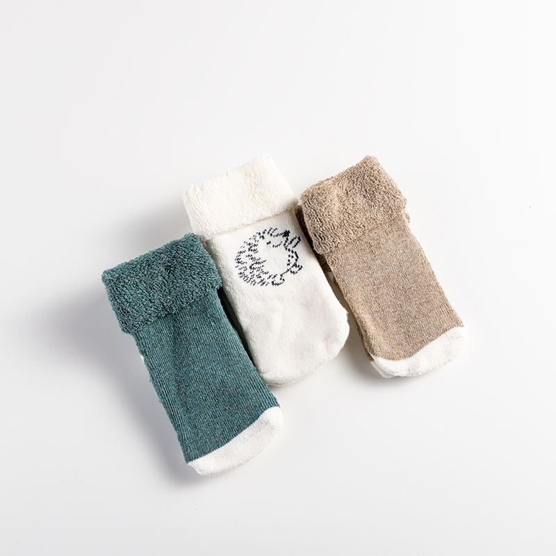 儿童袜子秋冬季纯棉宝宝男女童新生童袜保暖毛圈袜图