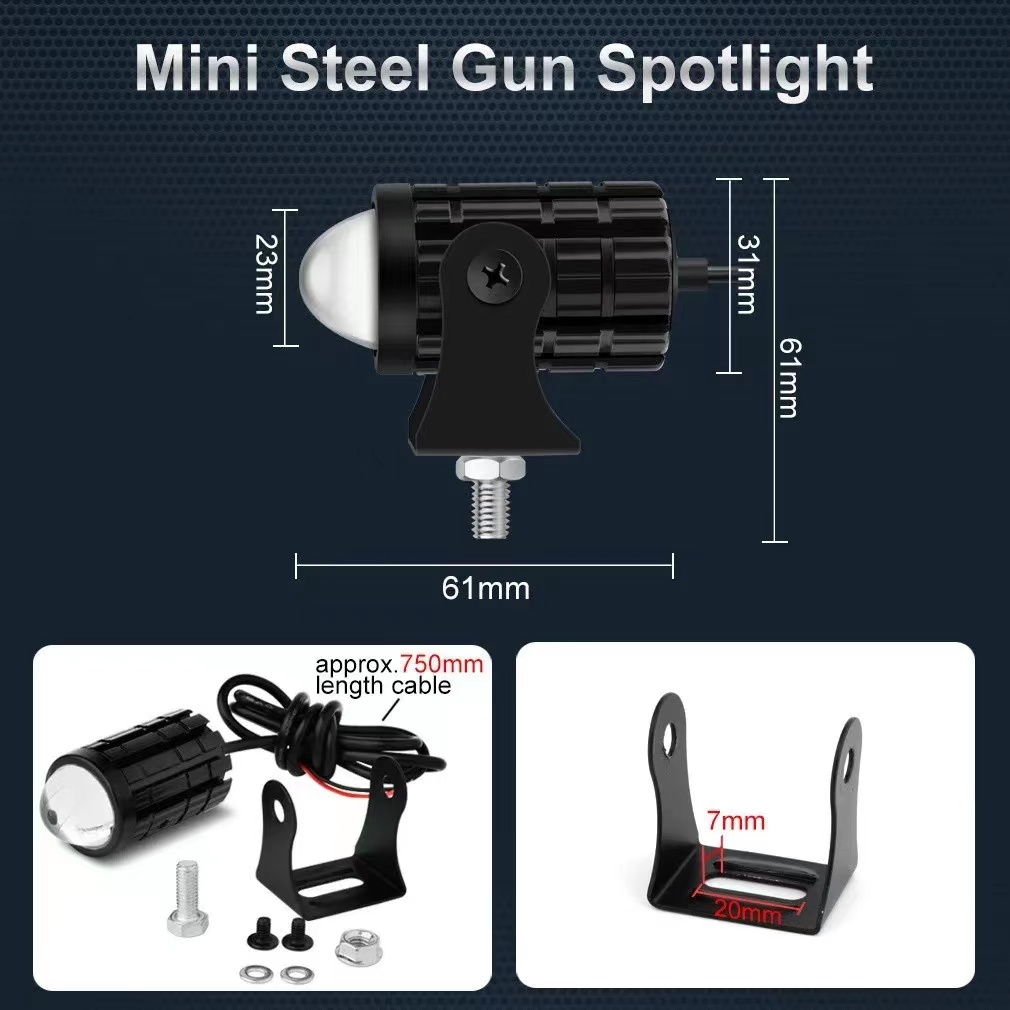 Motorcycle spotlights, LED spotlights, yellow and white lights, street lamps, high brightness Application Scenario