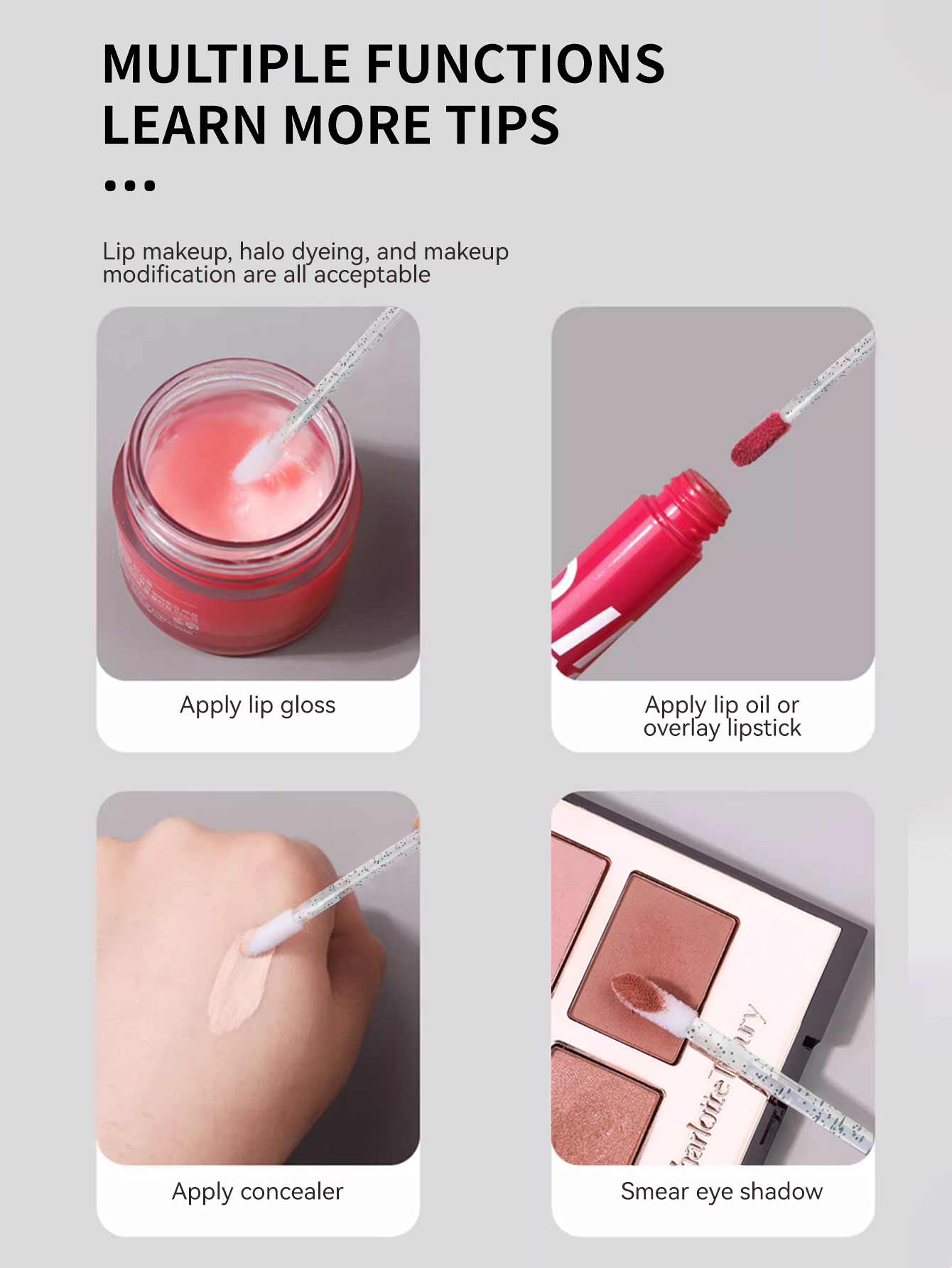 50 crystal rod disposable lip brush flocking brush head Easy to carry makeup tools Makeup brushes Item Picture