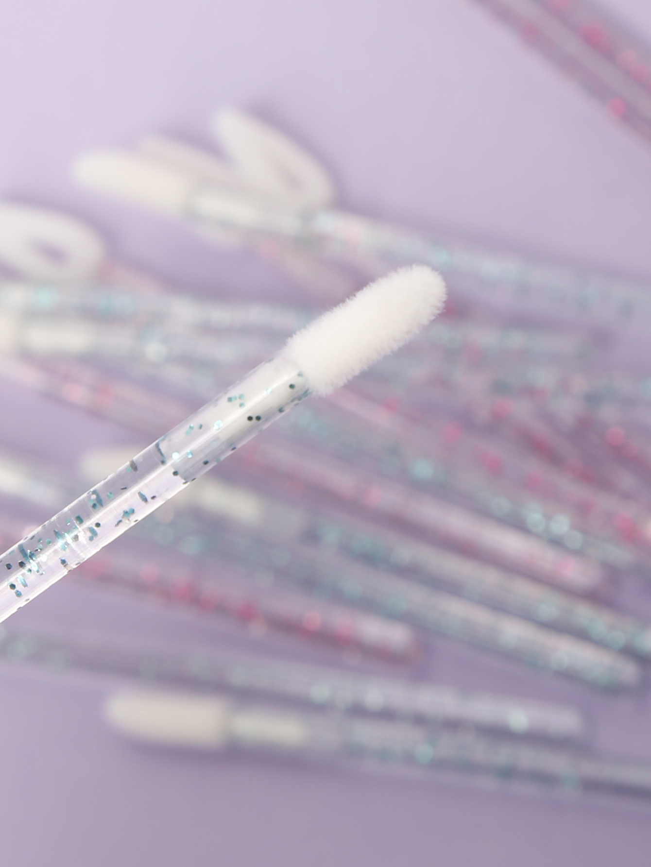 50 crystal rod disposable lip brush flocking brush head Easy to carry makeup tools Makeup brushes details Picture
