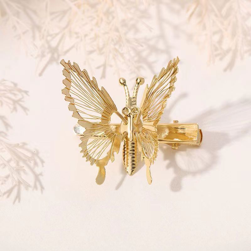 A super ethereal and moving simulation butterfly ancient-style hair accessory, hairpin, tassel, side-swinging hair clip, bangs clip, Hanfu hair accessory details Picture