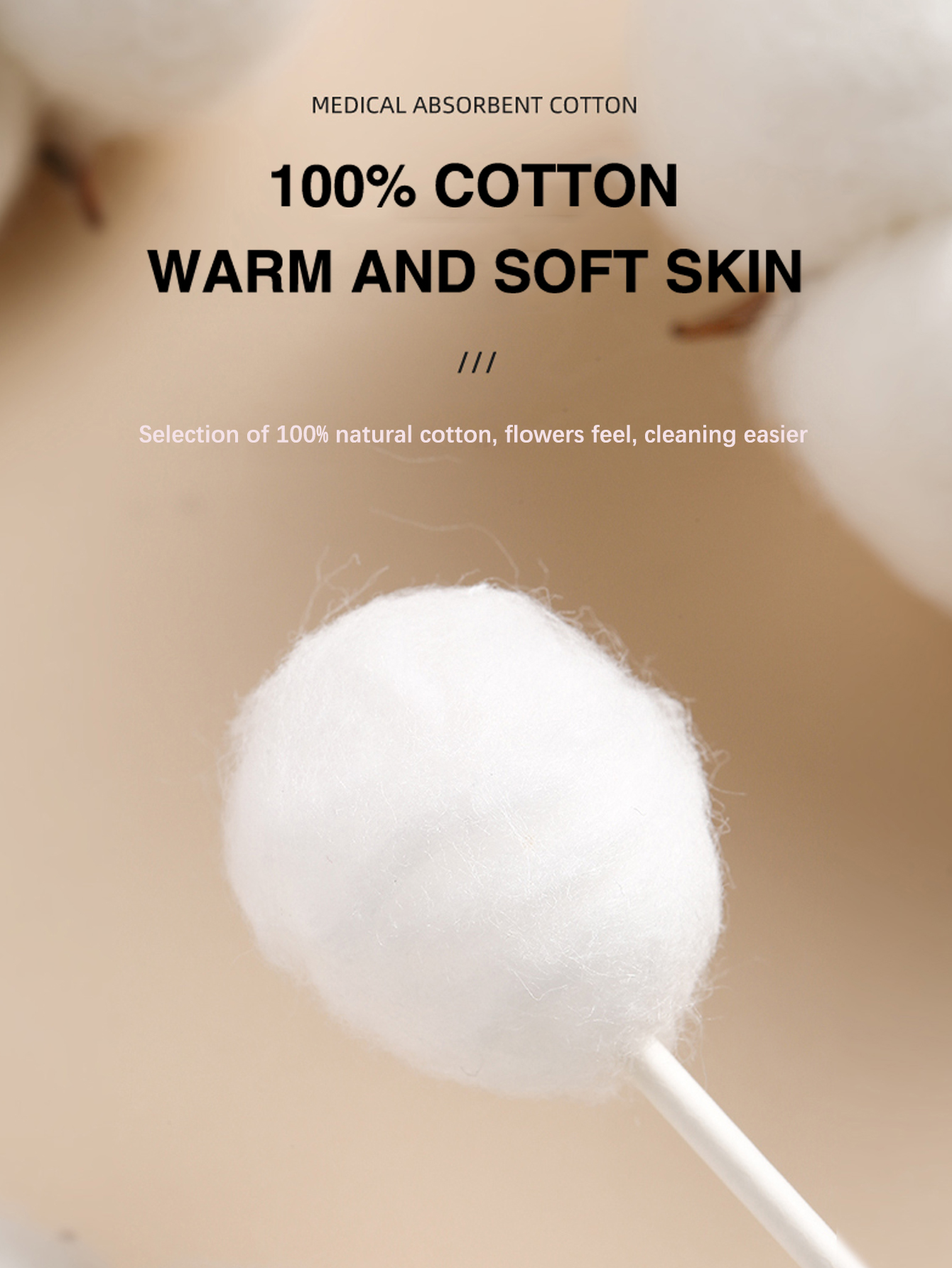 The original manufacturer of 45 biodegradable cotton swabs for children and infants in plastic boxes with gourd heads. Application Scenario