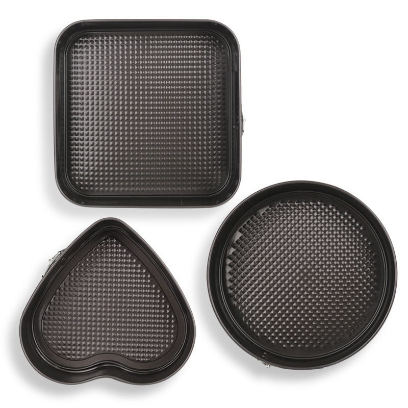 DF99652 heart-shaped square, round cake mold, round live bottom, live loop baking tray, carbon steel chiffon cake mold, round household baking base, round DF Trading House Specification image