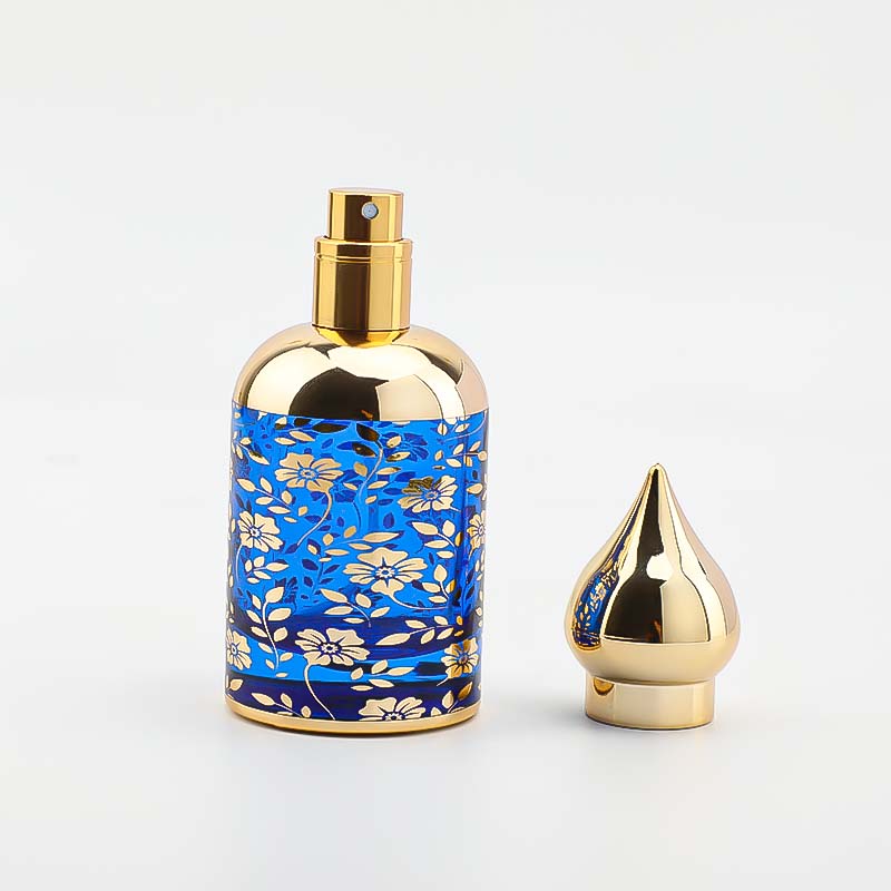 Manufacturers wholesale spot spray perfume bottle screw plating engraved glass bottle cosmetic spray bottle