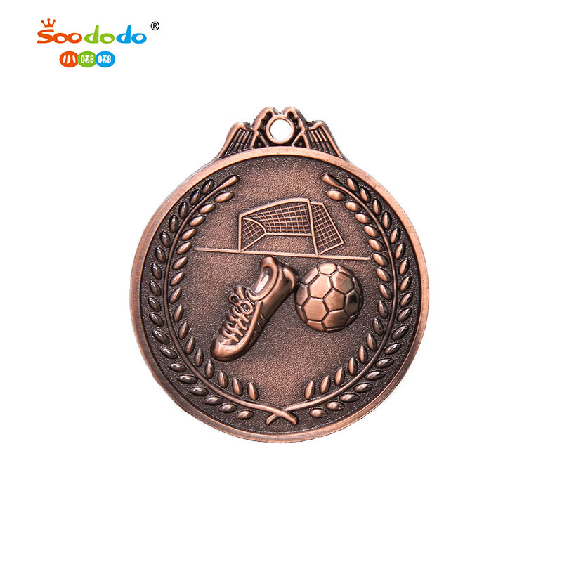 Little dudu XDJZ-ZQ01 School football match Medal Wheat football engraving pattern Gold, silver and bronze MEDALS School activities competition medal wholesale