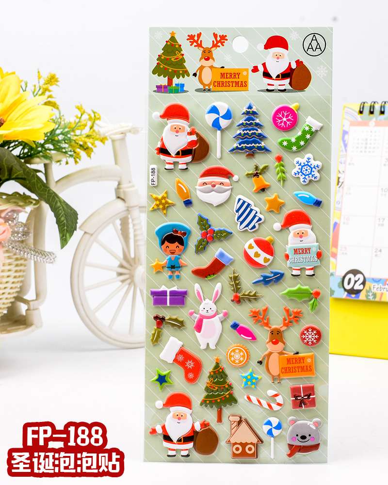 DIY foam EVA cartoon Christmas bubble stickers for children's decoration detail image 6