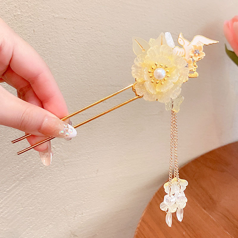 古风发簪宫廷发饰日常盘发旗袍汉服配饰复古唯美流苏步摇手工发钗