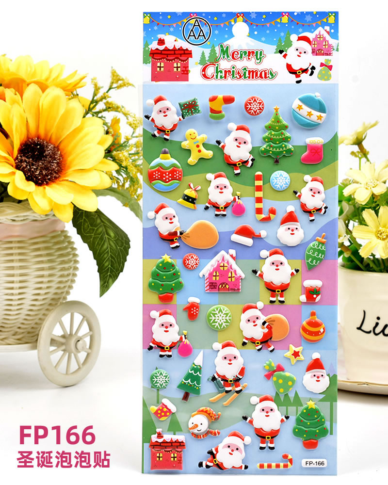 DIY foam EVA cartoon Christmas bubble stickers for children's decoration detail image 17