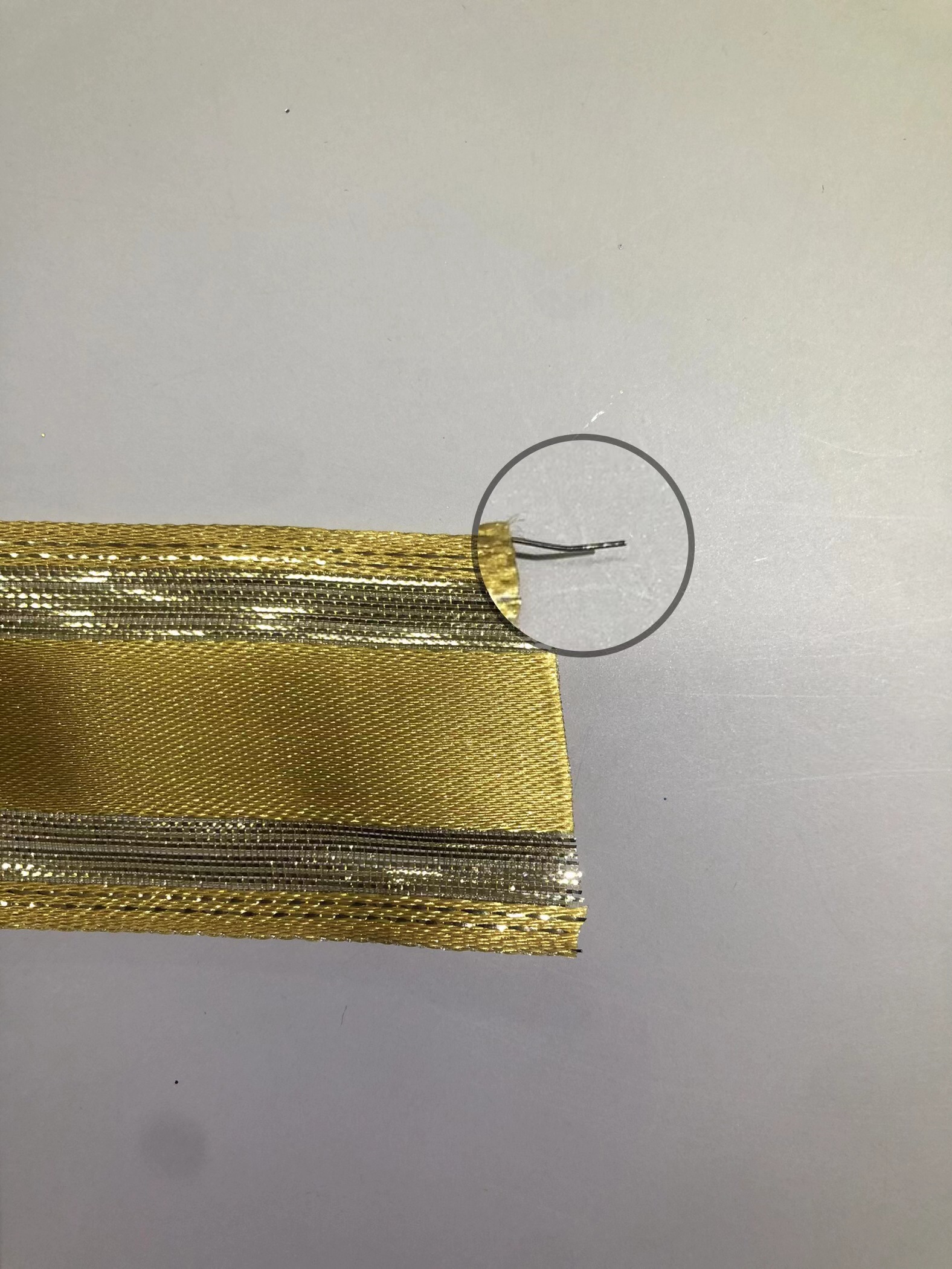 Item No. 2342 Christmas Gift Packaging Decoration DIY Satin Gold Onion Mesh Christmas Webbing 3.8cm Christmas Daily Necessities Specification image