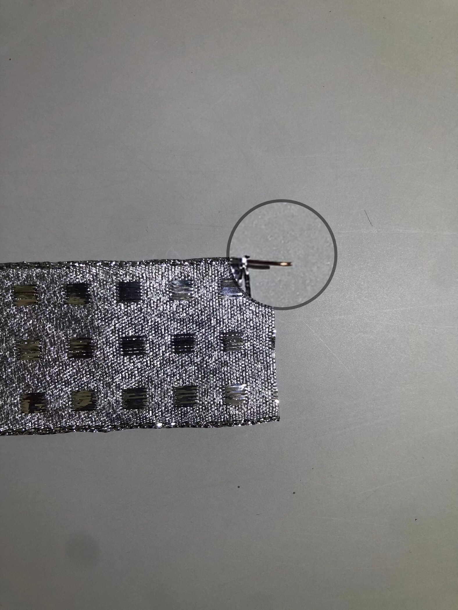 Item No. 2349 Christmas Gift Packaging Decoration DIY Nylon Checkered Silver Onion Silver Edge Christmas Webbing 3.8cm Christmas Supplies Christmas Tree Specification image