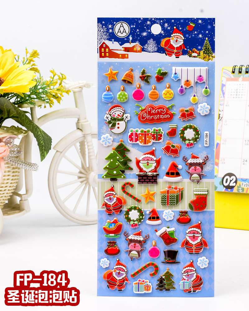 DIY foam EVA cartoon Christmas bubble stickers for children's decoration detail image 9