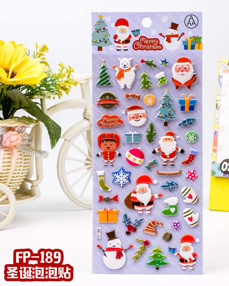 DIY foam EVA cartoon Christmas bubble stickers for children's decoration detail image 15