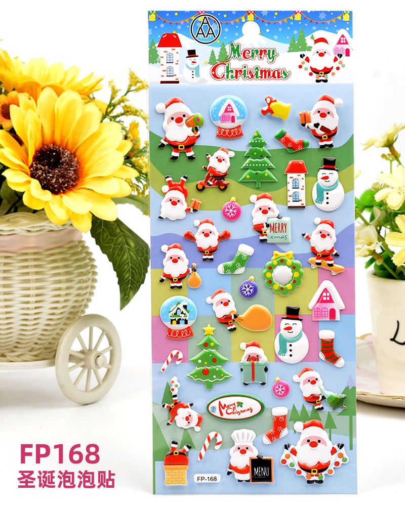 DIY foam EVA cartoon Christmas bubble stickers for children's decoration detail image 2