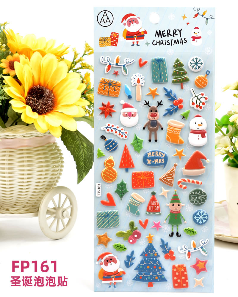 DIY foam EVA cartoon Christmas bubble stickers for children's decoration detail image 13