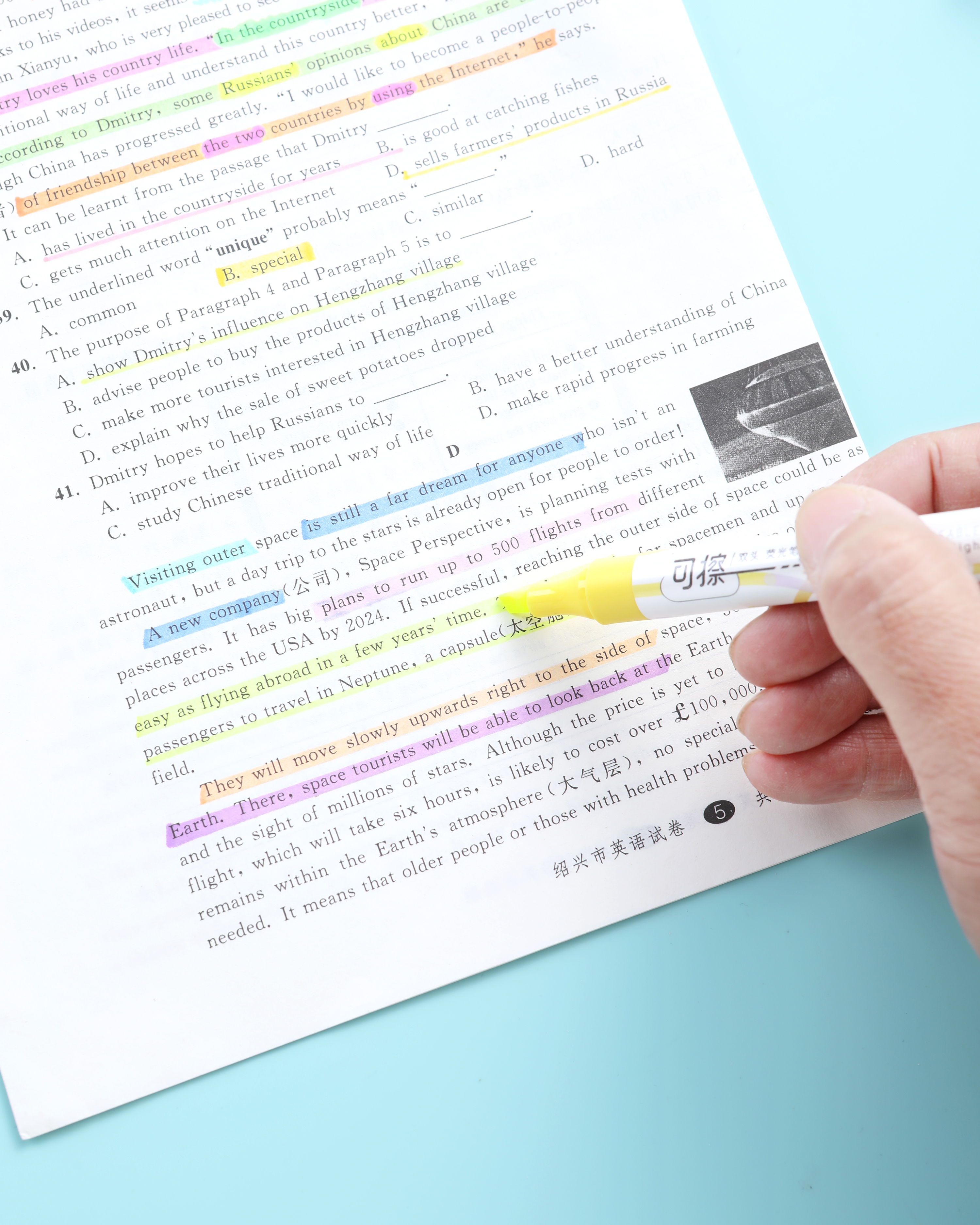 Fun Thing Club Can Erase Highlighter High Appearance Level Color Highlight Mark Students Mark Eye Color Large Volume Wholesale Application Scenario