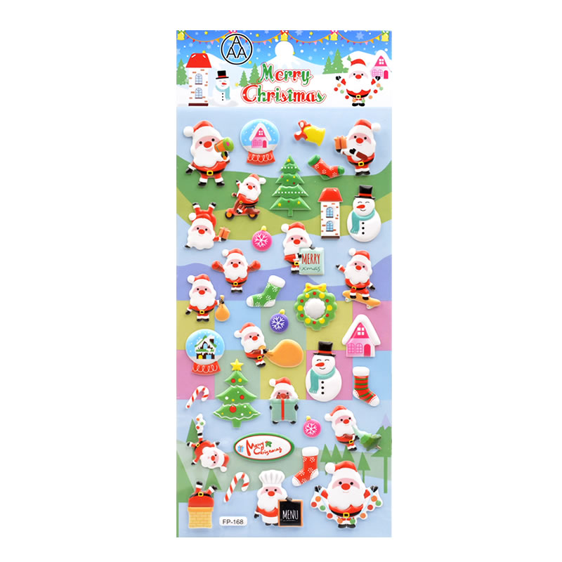 DIY foam EVA cartoon Christmas bubble stickers for children's decoration detail image 16