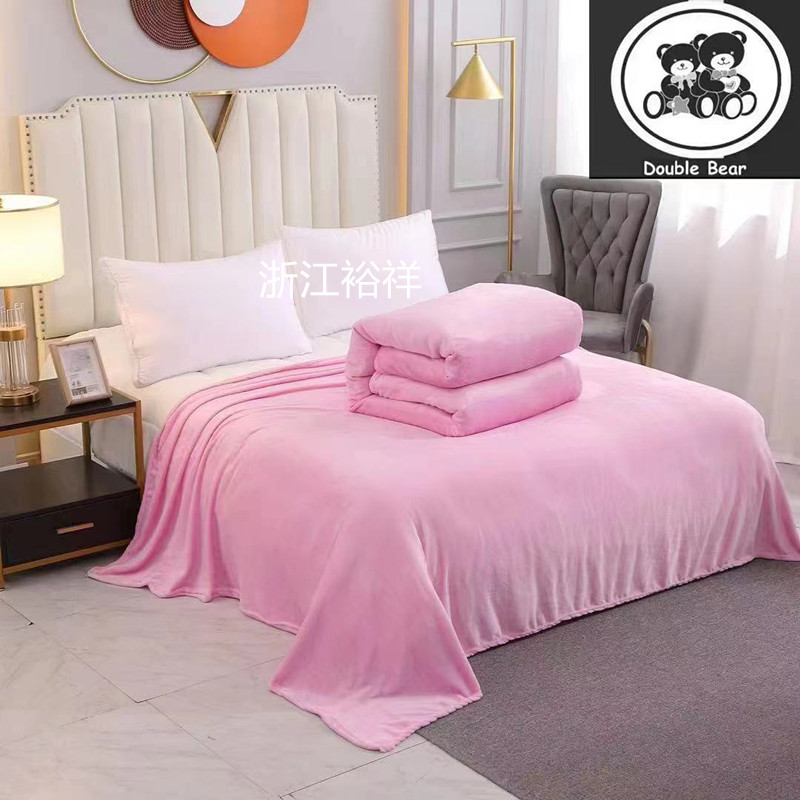 跨境双面绒毛毯 办公室午睡空调毯颜色可混搭 尺寸200*230 其他尺寸可定做图