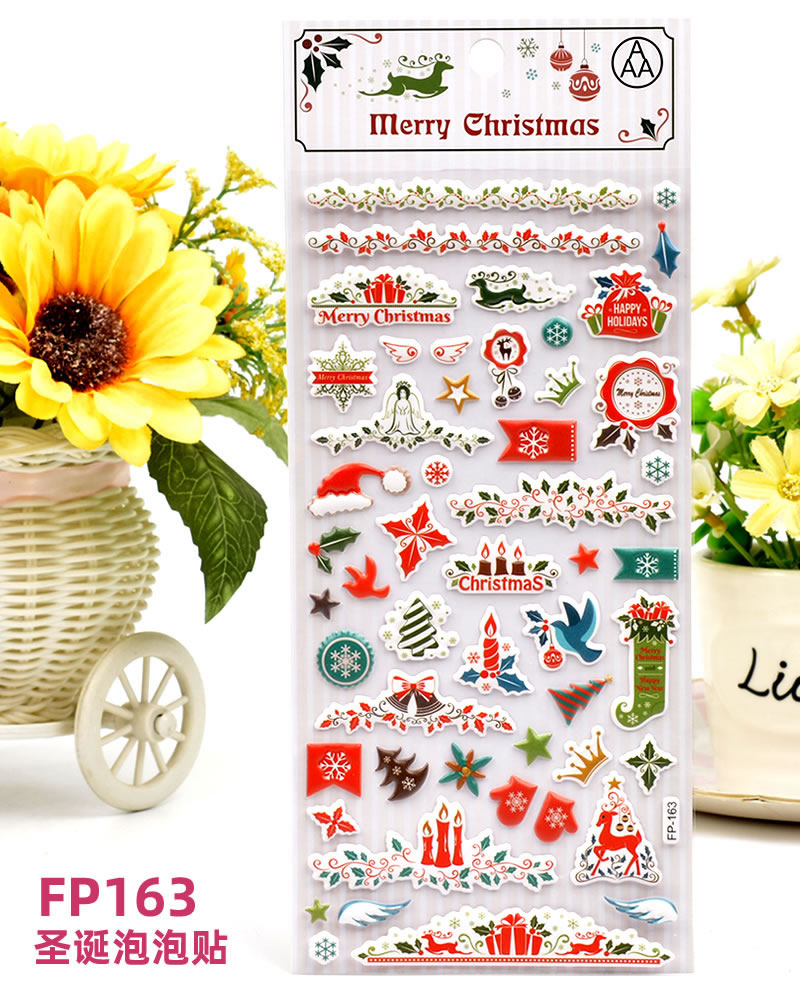 DIY foam EVA cartoon Christmas bubble stickers for children's decoration detail image 3