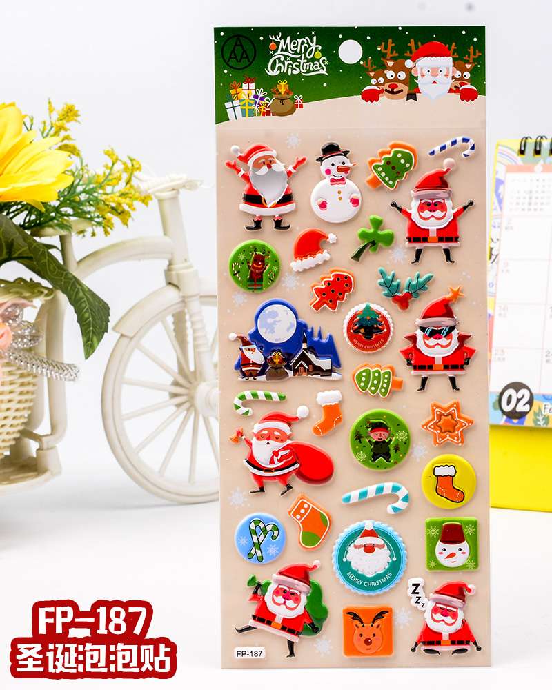 DIY foam EVA cartoon Christmas bubble stickers for children's decoration detail image 10