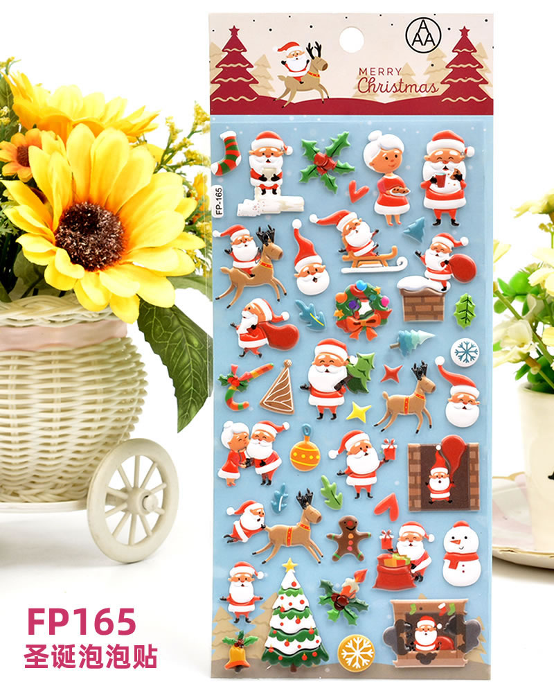 DIY foam EVA cartoon Christmas bubble stickers for children's decoration detail image 7