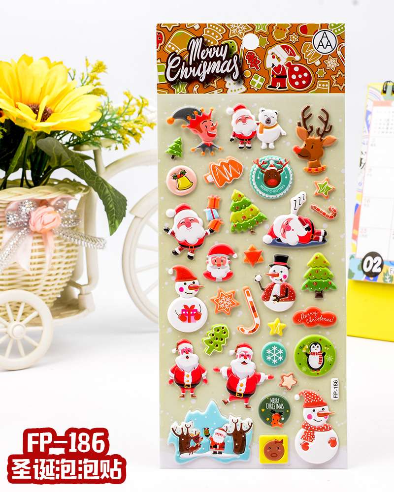 DIY foam EVA cartoon Christmas bubble stickers for children's decoration detail image 11