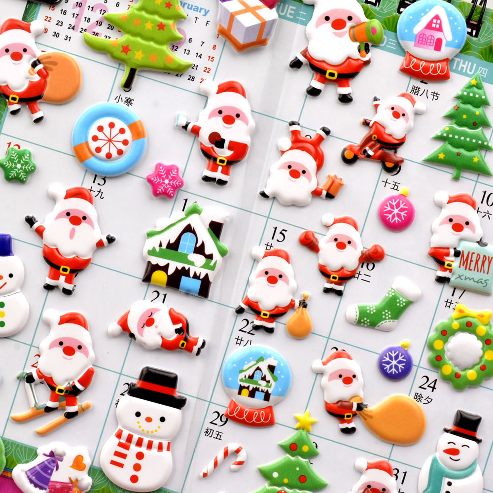 DIY foam EVA cartoon Christmas bubble stickers for children's decoration detail image 19