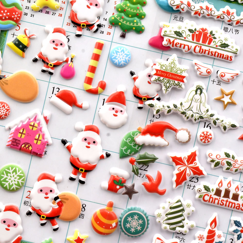 DIY foam EVA cartoon Christmas bubble stickers for children's decoration detail image 4